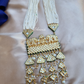 Long White Kundan Necklace With Back Side Meenakari Work, Both Ways Wearable