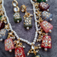 Kundan Stones With Navratan Beads On Drop Necklace with Earrings