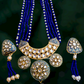 Blue Color Design Kundan Necklace With Earrings