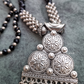 Mangalsutra Black and Silver Beads With Silver Pendant