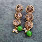 Green Color Beads with Golden Stones Necklace