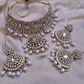 Heavy Kundan Bridal Necklace With Mangtika And Earring Set