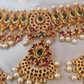 Statement Choker Temple Jewellery With Pendant  and Earrings