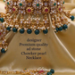 Ruby and Green Stone Gold Plated Kundan Neck ChoKER With Earrings and Mangtika 