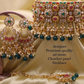 Ruby and Green Stone Gold Plated Kundan Neck Choker With Earrings and Mangtika