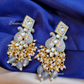 Grey Color Kundan Design Necklace With Earrings