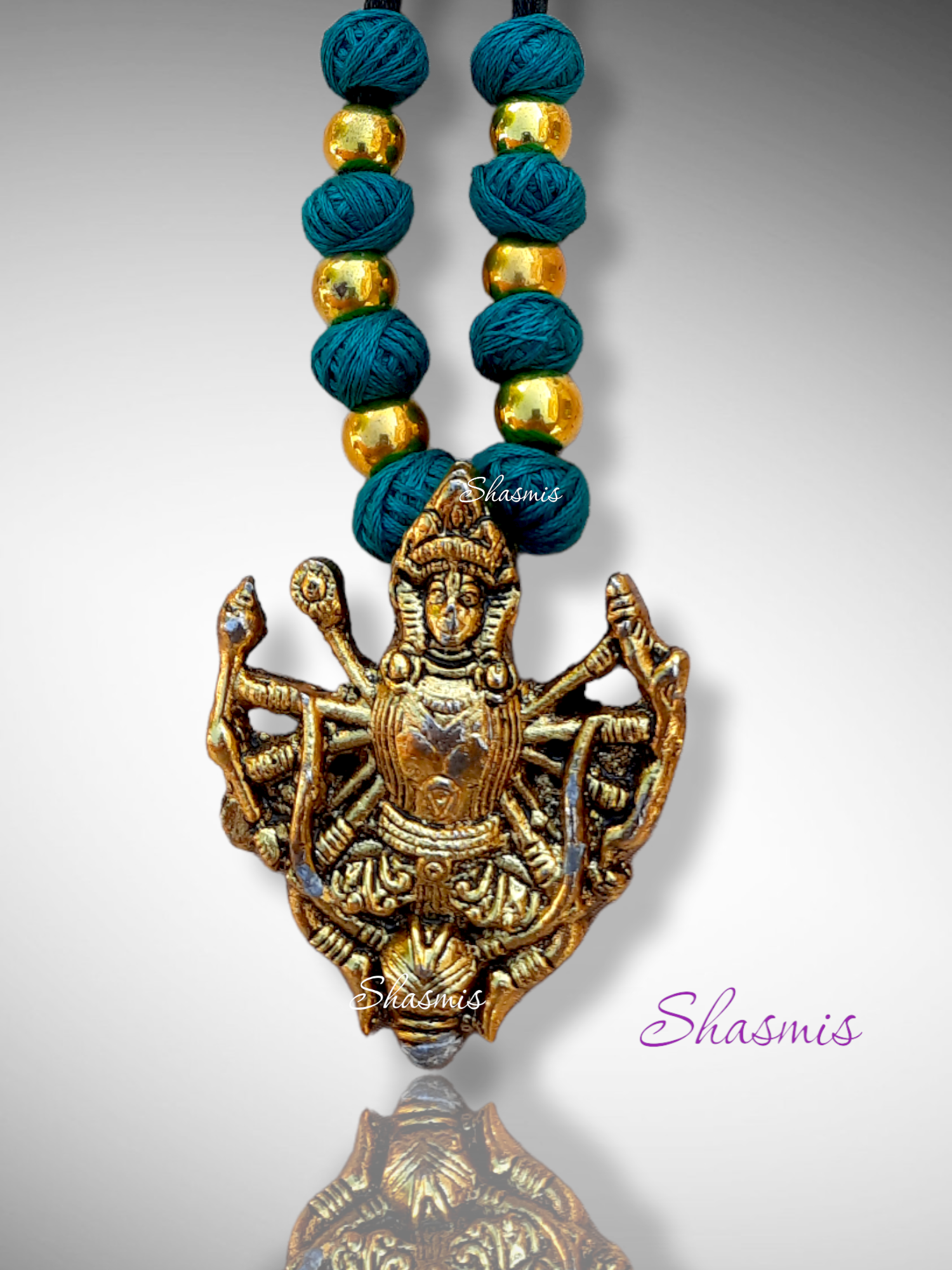 Long Durga Oxidised Art Necklace 