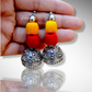 Yellow and Red Long Silver Oxidised Necklace With Ma Durga Dokhra Jewellery Necklace With Earrings