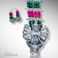 Pink and Green Ma Durga Art Necklace 