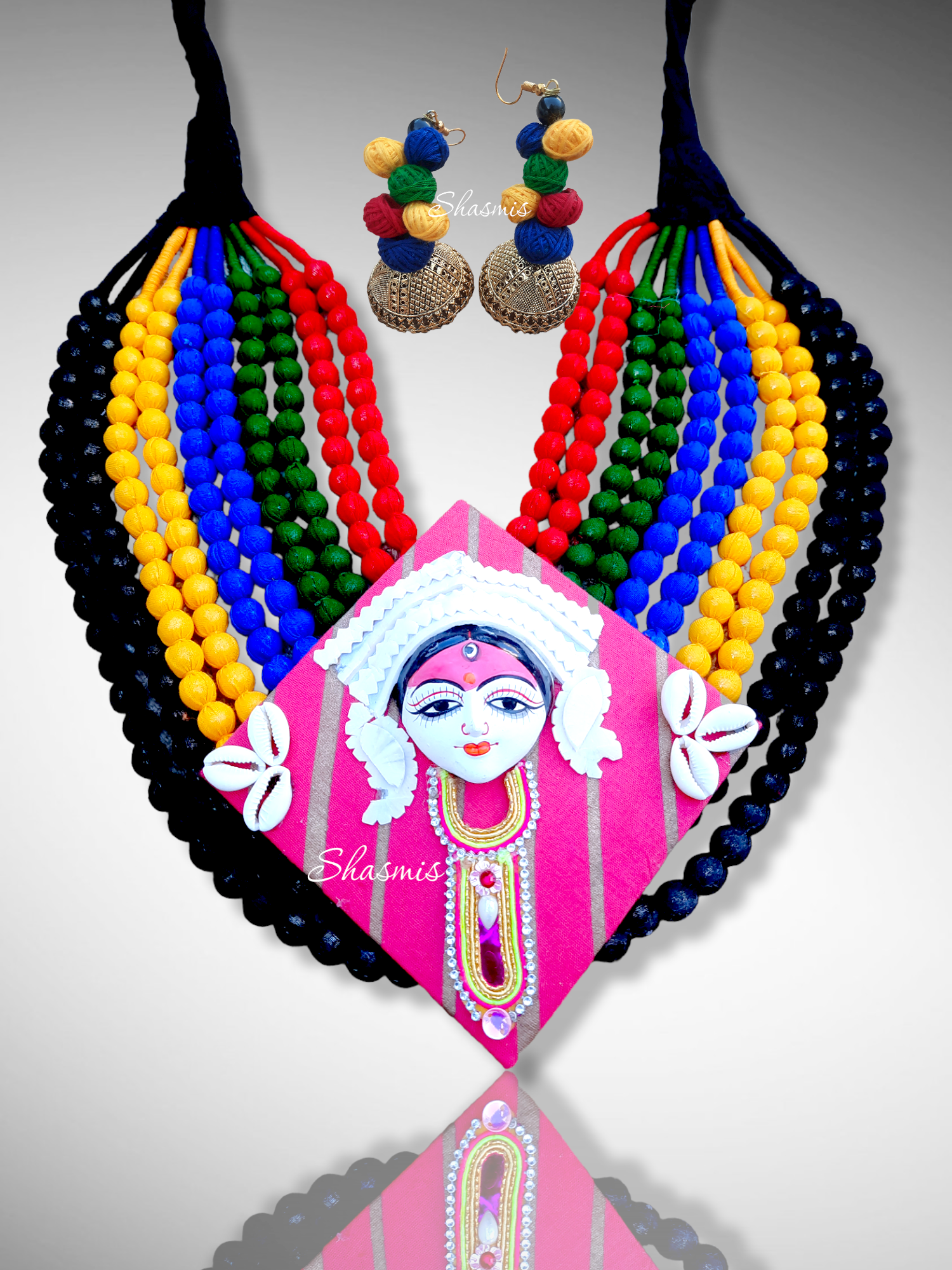 Ma Durga Puja Pendent Art Jewellery Necklace