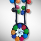 Fabric Balls With Kaudi Work Necklace 
