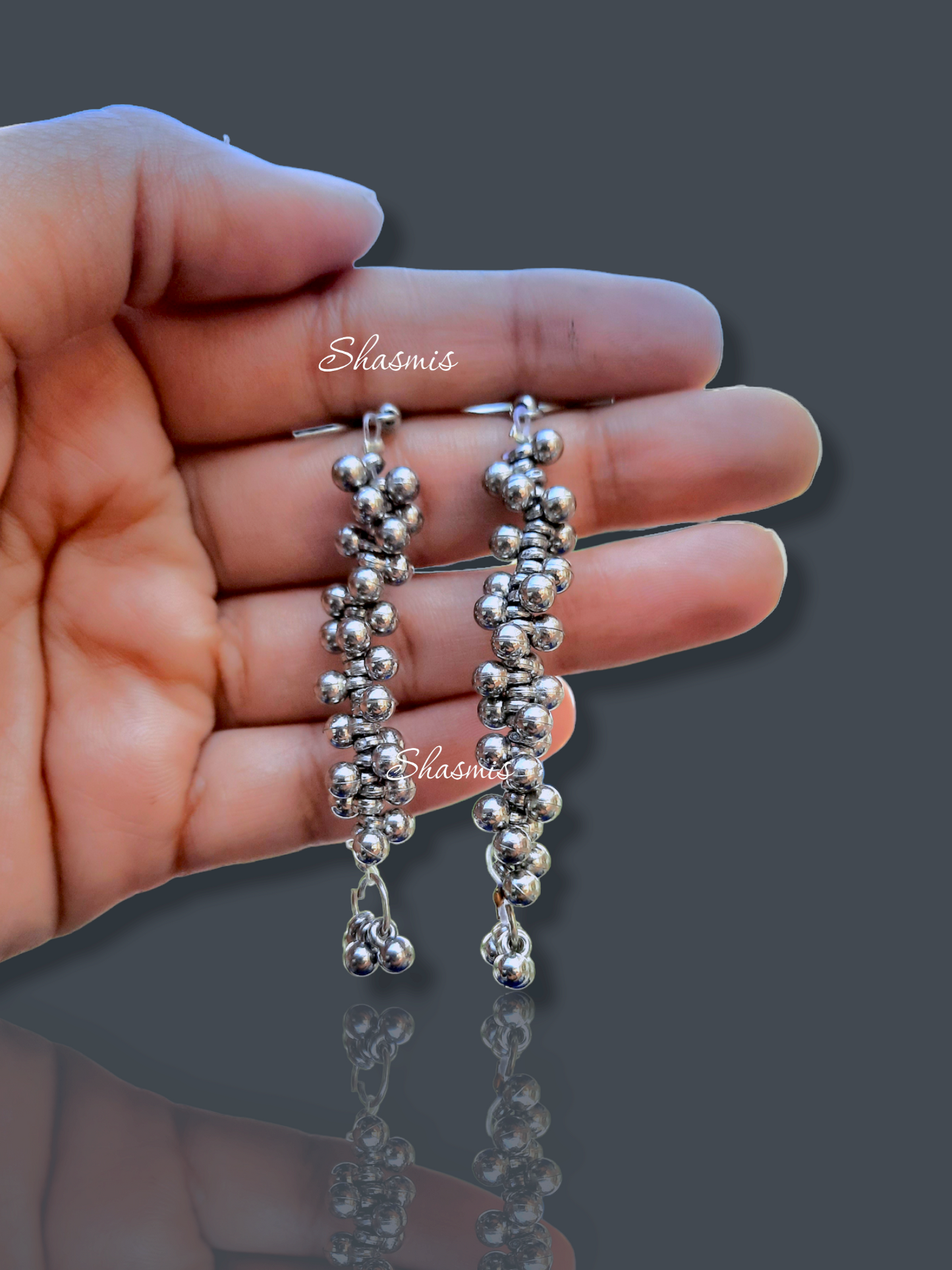 Krishna hands With Basuri And Peacock Design Oxidised Necklace