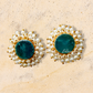Druzy Stone Pearl Stud Earrings