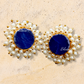 Druzy Stone Pearl Stud Earrings