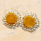 Druzy Stone Pearl Stud Earrings
