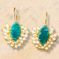 Druzy Stone Pearl Hanging Earrings