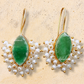 Druzy Stone Pearl Hanging Earrings
