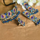 Beautiful Peacock Statement Choker With Earrings and Ring