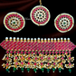Pink Color Stone With Green Pearl On Drop Necklace With Earrings and Mangtika