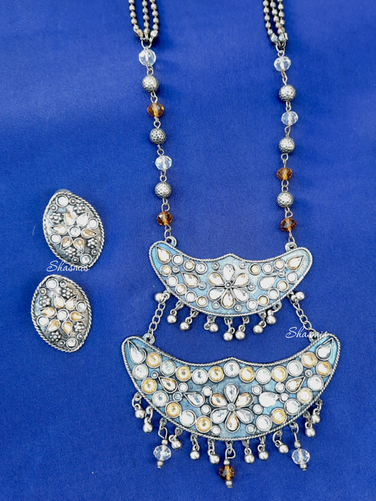 Oxidised Double Layer Pendent Necklace