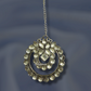 White Clear Stone Oxidised Silver Mangtika