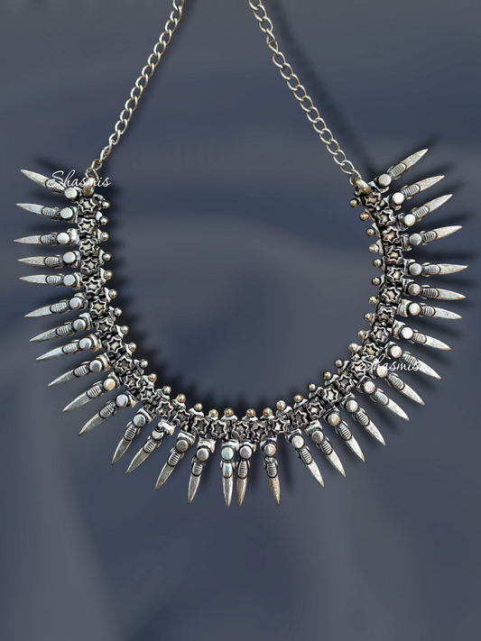 Statement Silver Oxidised Choker 