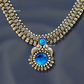 Blue Color Centre Stone Oxidised Necklace 