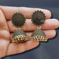 Long Oxidised Gold Necklace With Earrings