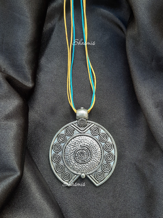 Long Silver Coin Necklace 