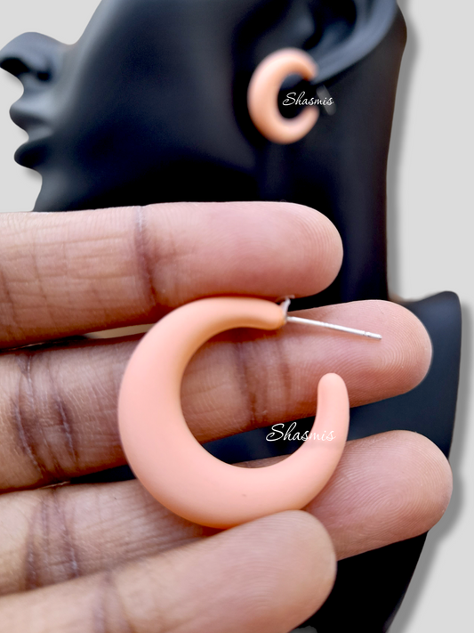 Neon Orange Color Hoop Earrings