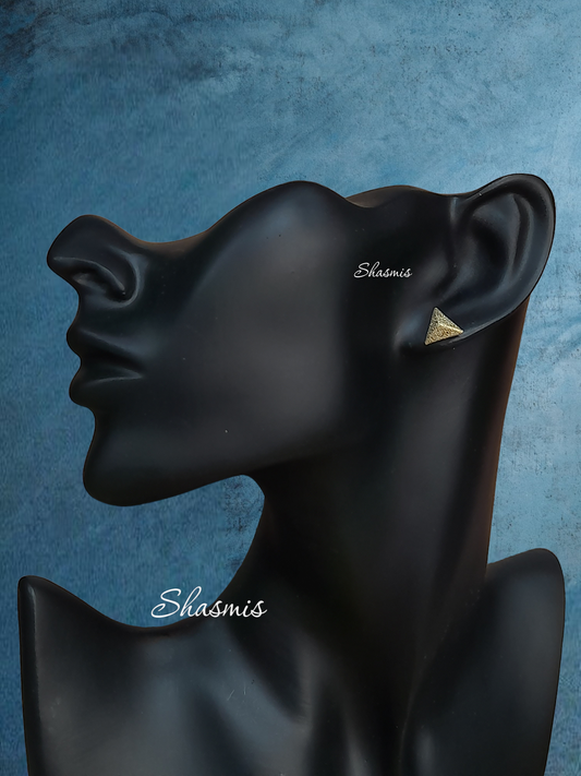 Triangle Shape Golden Stud Earrings