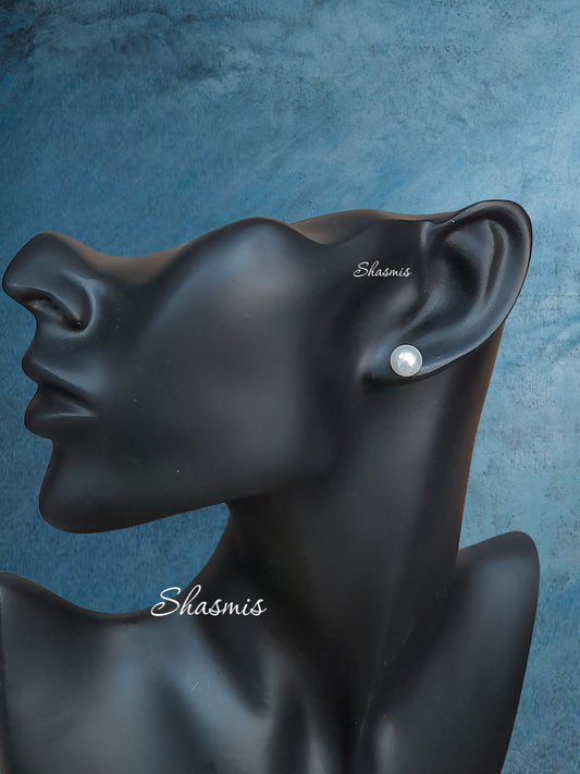 White Pearl Stud Earrings