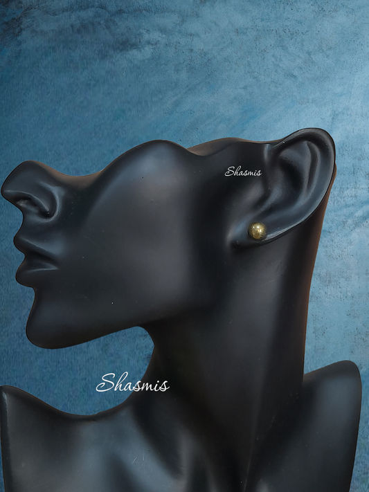 Metal Pearl Stud Earrings