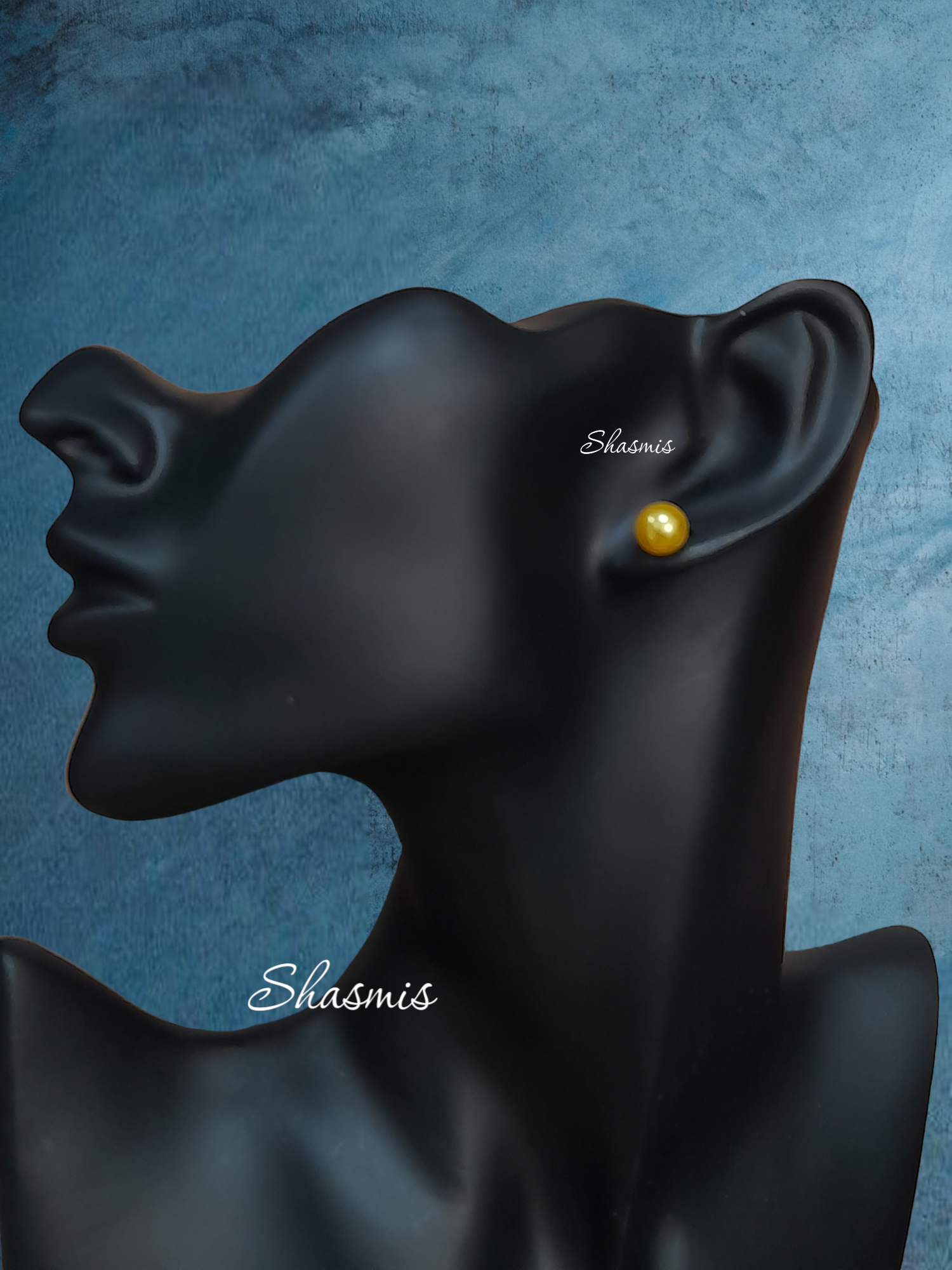 Yellow Pearl Stud Earrings