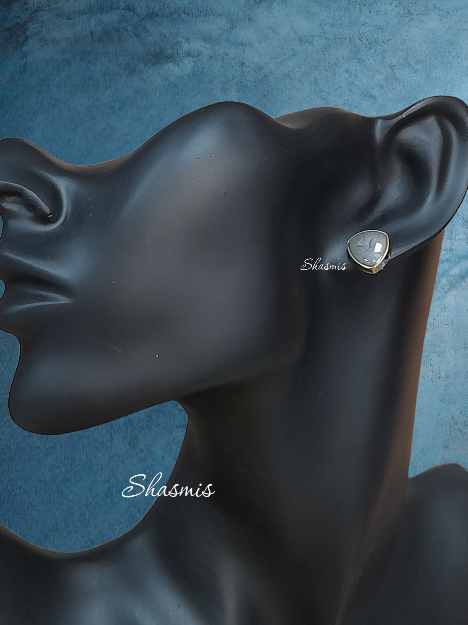 Grey Design Stud Earrings
