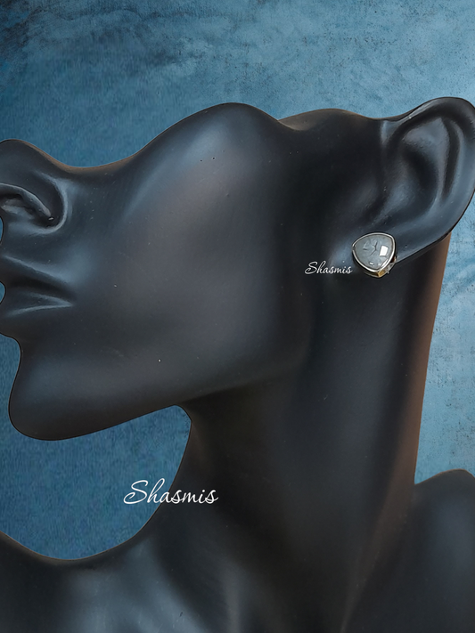 Grey Design Stud Earrings