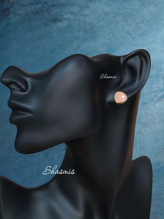 Orange Peach Color Design Stud Earrings