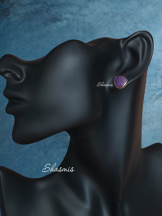 Purple Color Design Stud Earrings