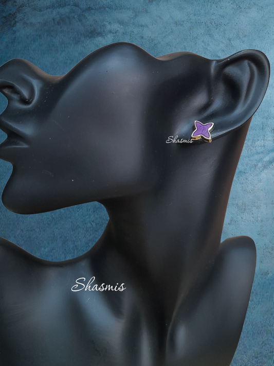 Purple Star Stud Earrings