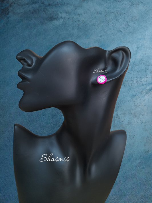 Dragon Fruit Design Stud Earrings