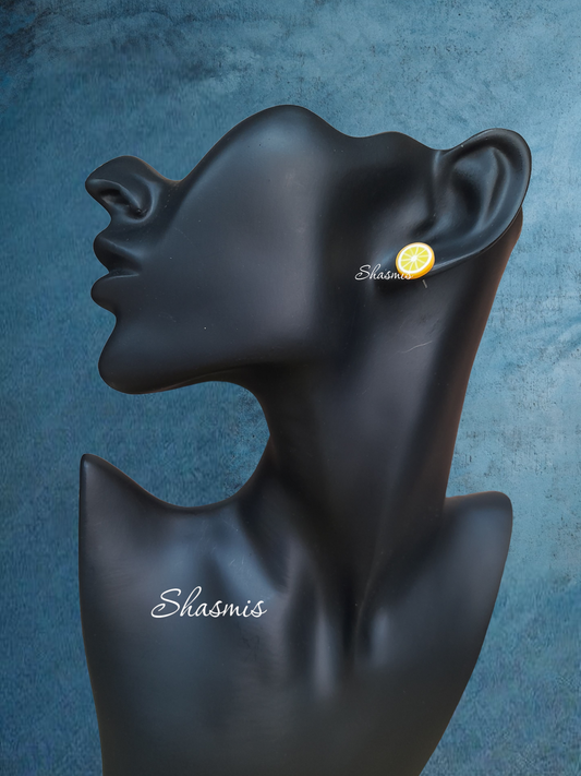 Lemon Design Stud Earrings