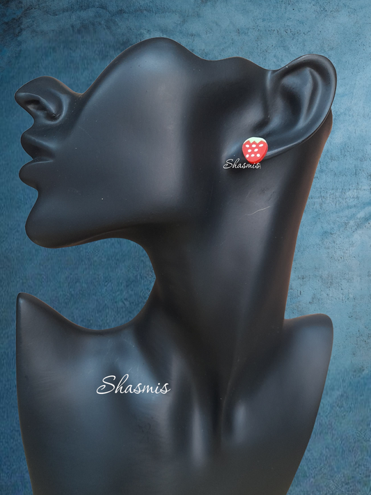 Strawberry Design Stud Earrings