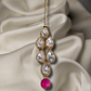 Pink Pearl On Drop Kundan Mangtika