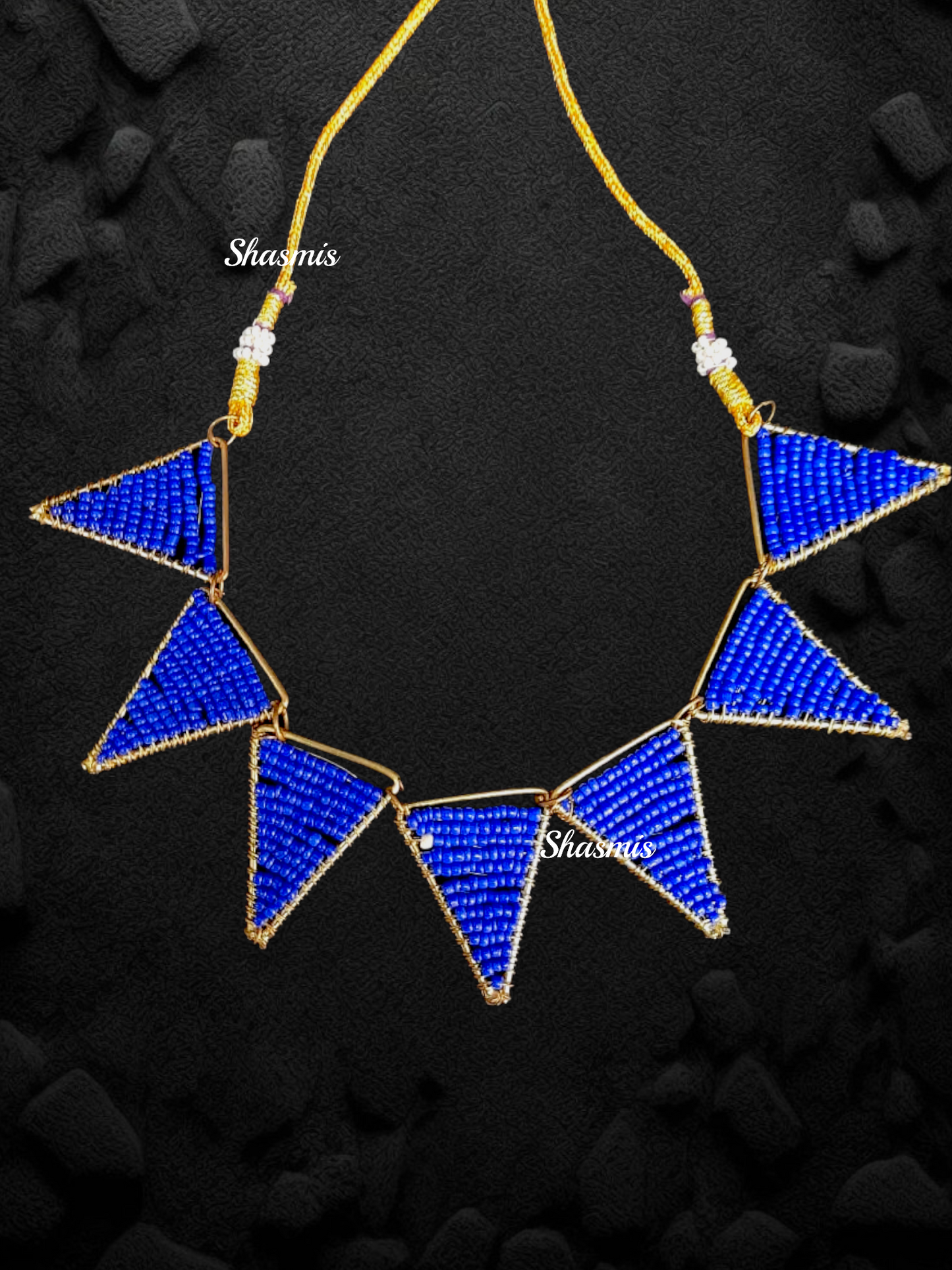 Blue Color Star Design Beads Necklace