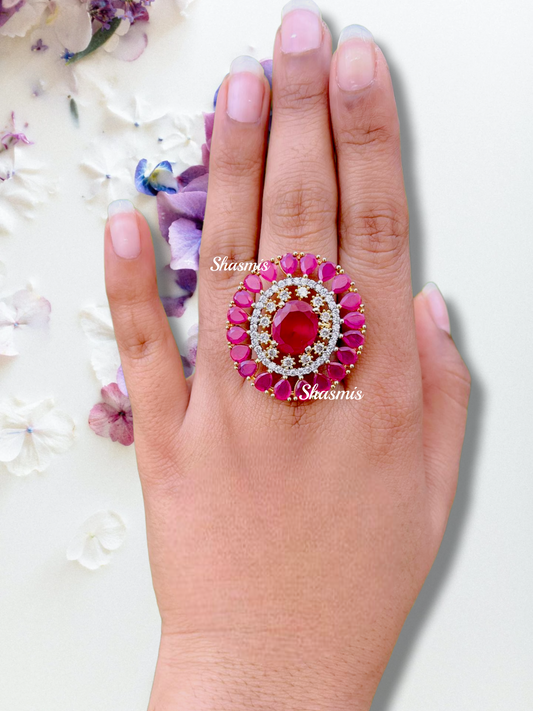 Ruby Diamond American Ring