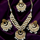 Kundan Necklace, Back Side Meenakari With Earrings And Mangtika