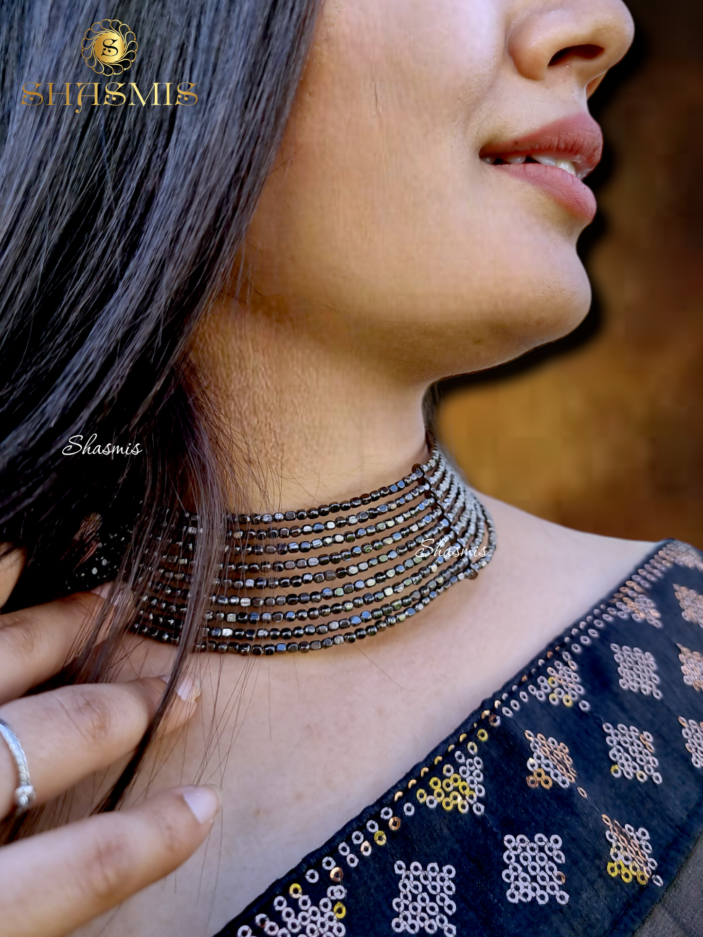 Oxidised Layer Choker Necklace