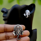 Ganesha Design Silver Oxidised Earrings