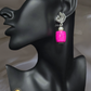 Pink Color Long Boho Trendy Necklace With Earrings
