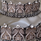 White Stone German Silver Design Choker